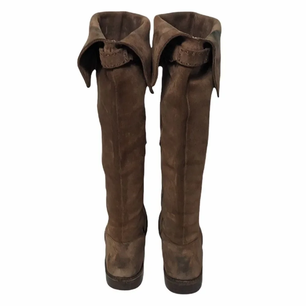 FRYE Shirley Over the Knee Leather Boots 6